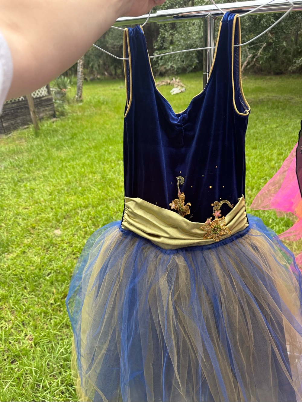 Navy and Gold Tulle Princess Kids ballet Costume Dress